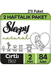 Sleepy Natural 2 Haftalık Paket Bebek Bezi 2 Numara Mini 168'li